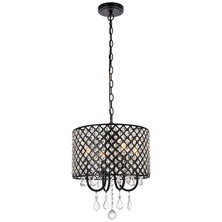 Image 2 Elise 14" Wide Black 4-Light Chandelier