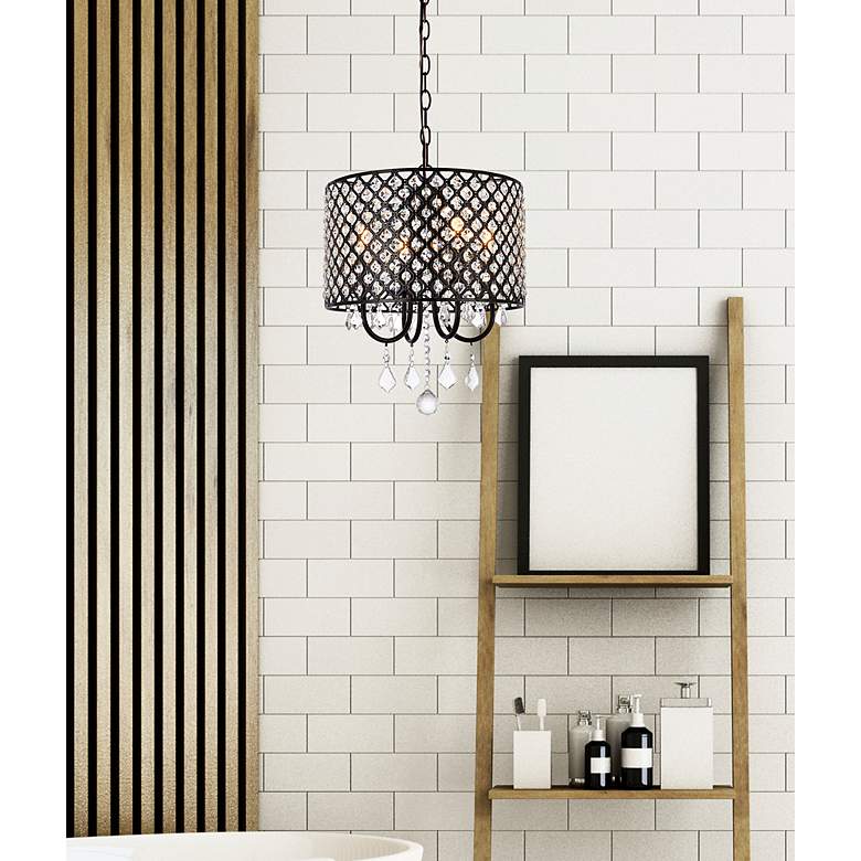 Image 3 Elise 14" Wide Black 4-Light Chandelier more views