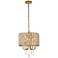 Elise 14" Wide Brass Pendant Light with Clear Crystal