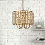 1_Elise 14" Wide Brass Pendant Light with Clear Crystal