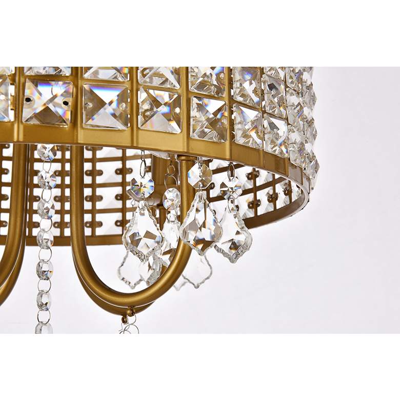 Image 6 Elise 14" Wide Brass Pendant Light with Clear Crystal more views