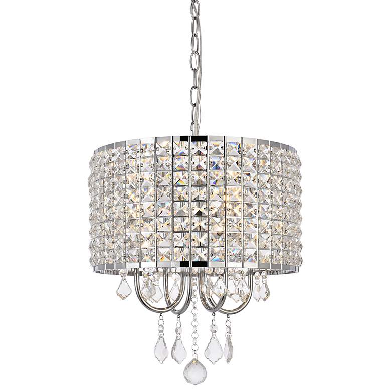 Image 3 Elise 14" Wide Chrome and Crystal Pendant Light