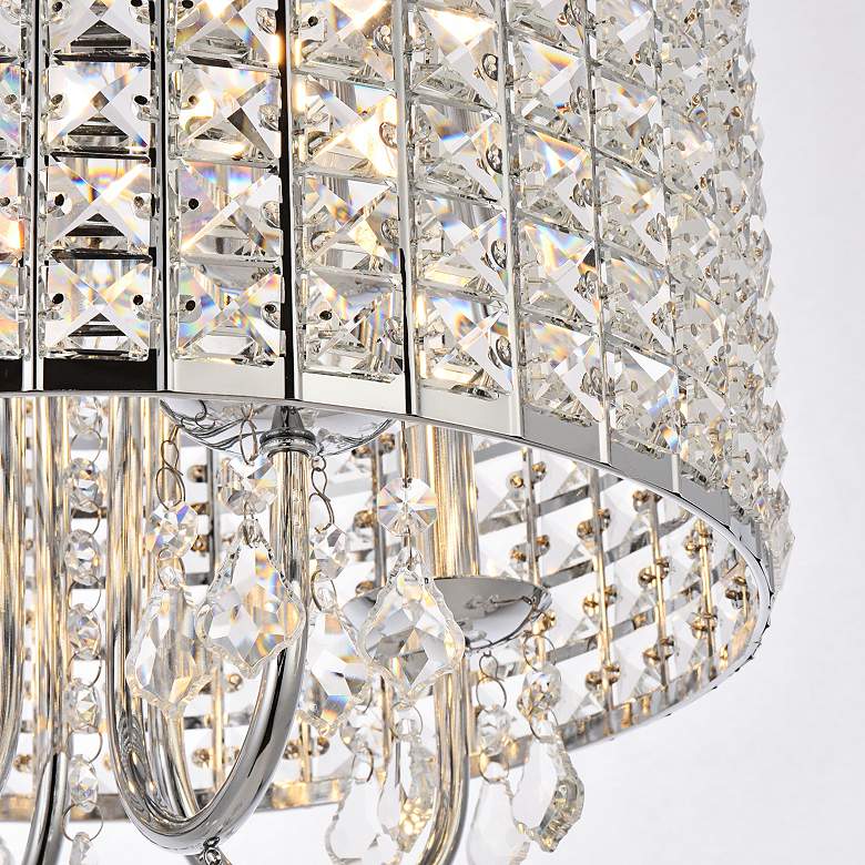 Image 6 Elise 14" Wide Chrome and Crystal Pendant Light more views