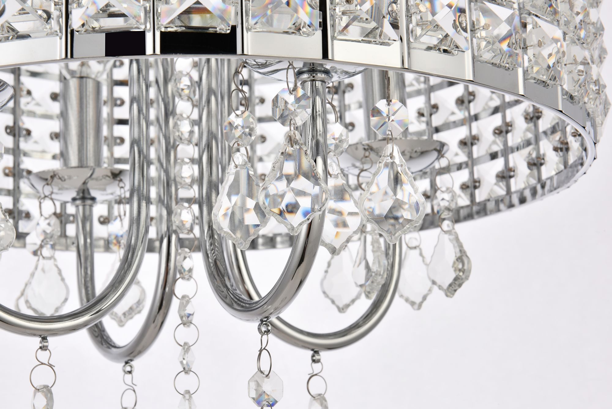 Elise 14" Wide Chrome and Crystal Pendant Light in scene