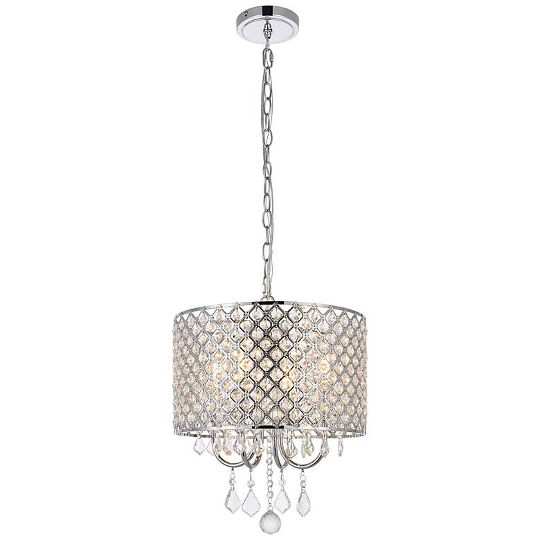Image 2 Elise 14" Wide Chrome and Crystal Pendant Light