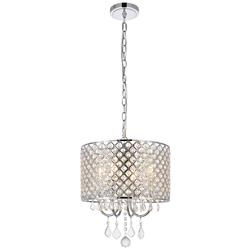 Elise 14" Wide Chrome and Crystal Pendant Light