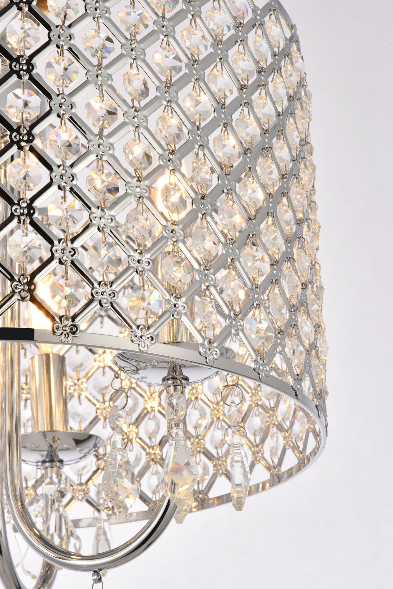 Elise 14" Wide Chrome and Crystal Pendant Light