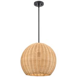 Elise 16" Wide 1-Light Pendant in Matte Black