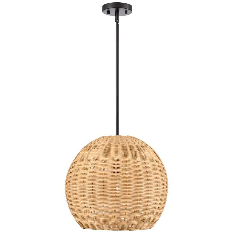 Image 2 Elise 16" Wide 1-Light Pendant in Matte Black more views
