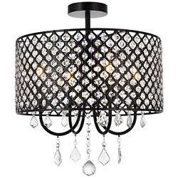 Elise 17" Flush Mount In Black