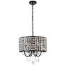 2_Elise 17" Wide Black Pendant Light w/ Clear Crystal