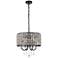 Elise 17" Wide Black Pendant Light w/ Clear Crystal