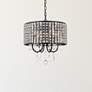 1_Elise 17" Wide Black Pendant Light w/ Clear Crystal
