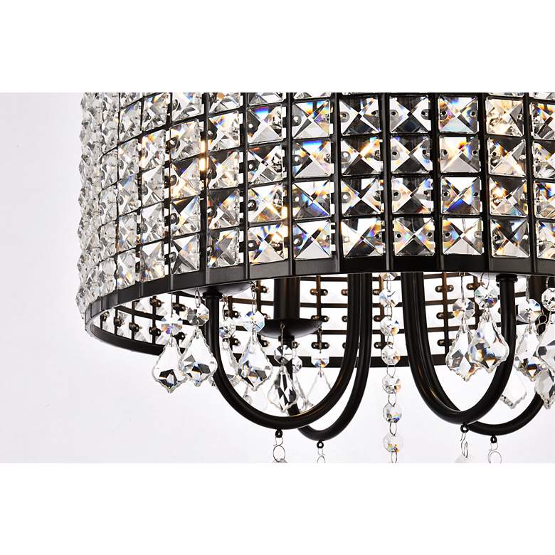 Image 6 Elise 17" Wide Black Pendant Light w/ Clear Crystal more views