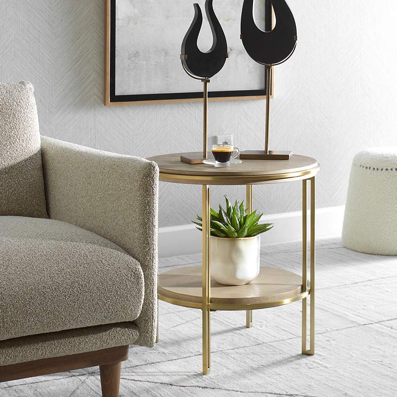 Image 5 Elise 22" Wide Light Oak Side Table more views