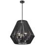 1_Elise 22" Wide Matte Black 3-Light Pendant
