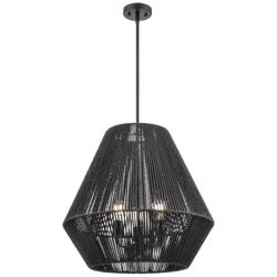 Elise 22" Wide Matte Black 3-Light Pendant
