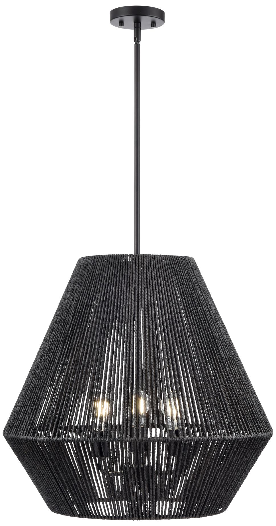 Thumbnail2 of Elise 22" Wide Matte Black 3-Light Pendant more views