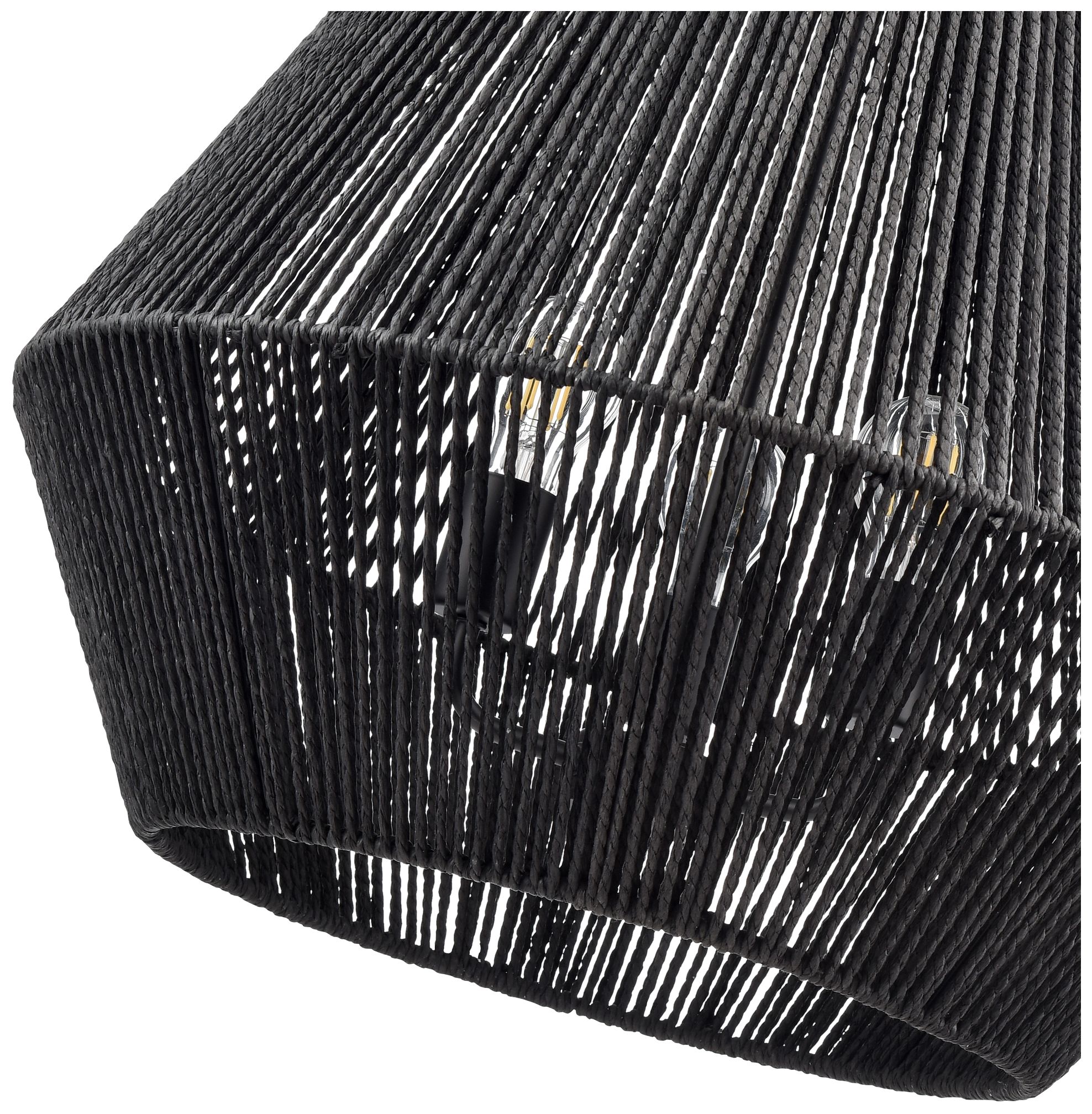 Elise 22" Wide Matte Black 3-Light Pendant