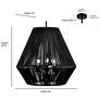 7_Elise 22" Wide Matte Black 3-Light Pendant more views