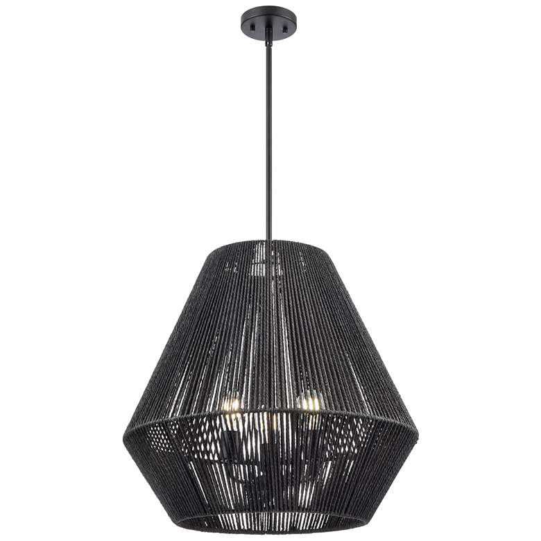 Image 1 Elise 22" Wide 3-Light Pendant in Matte Black