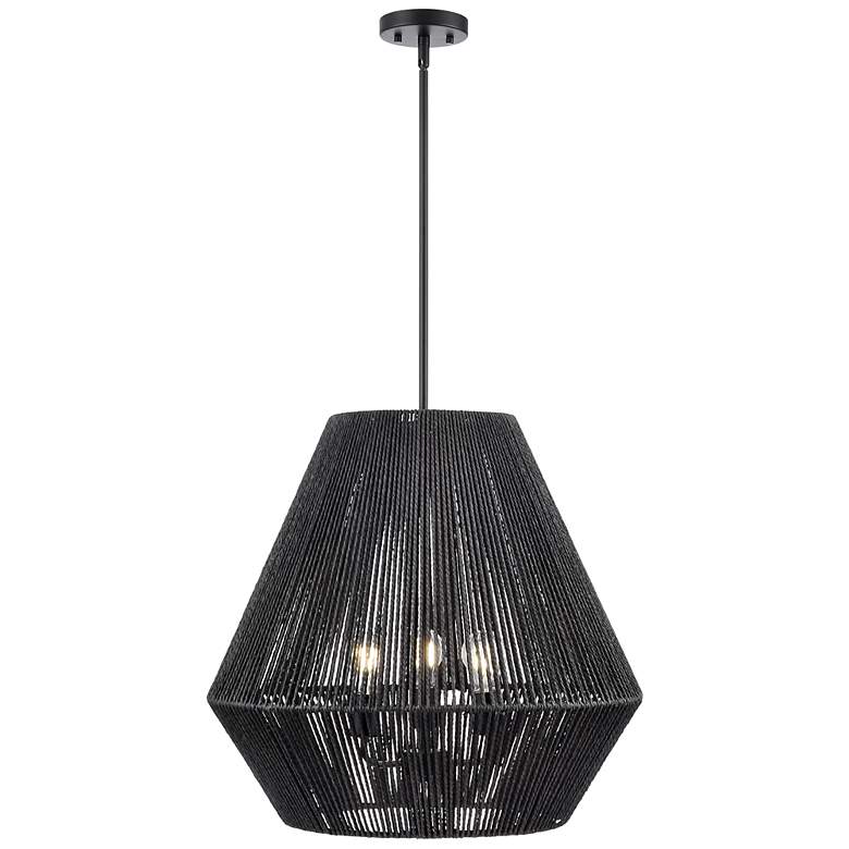 Image 2 Elise 22" Wide 3-Light Pendant in Matte Black more views