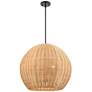 1_Elise 22" Wide 3-Light Pendant in Matte Black