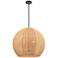Elise 22" Wide 3-Light Pendant in Matte Black