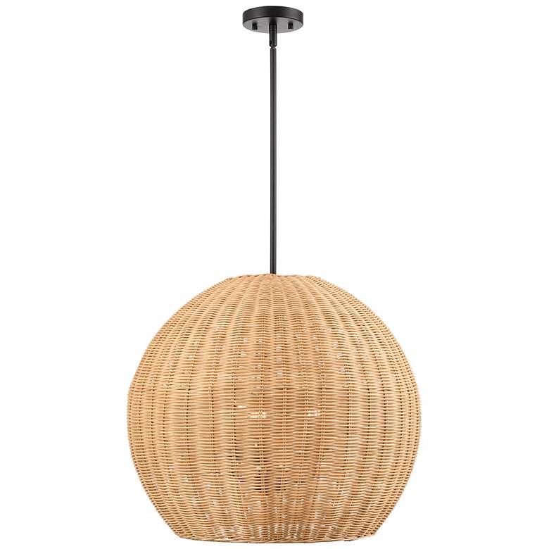 Image 2 Elise 22" Wide 3-Light Pendant in Matte Black more views