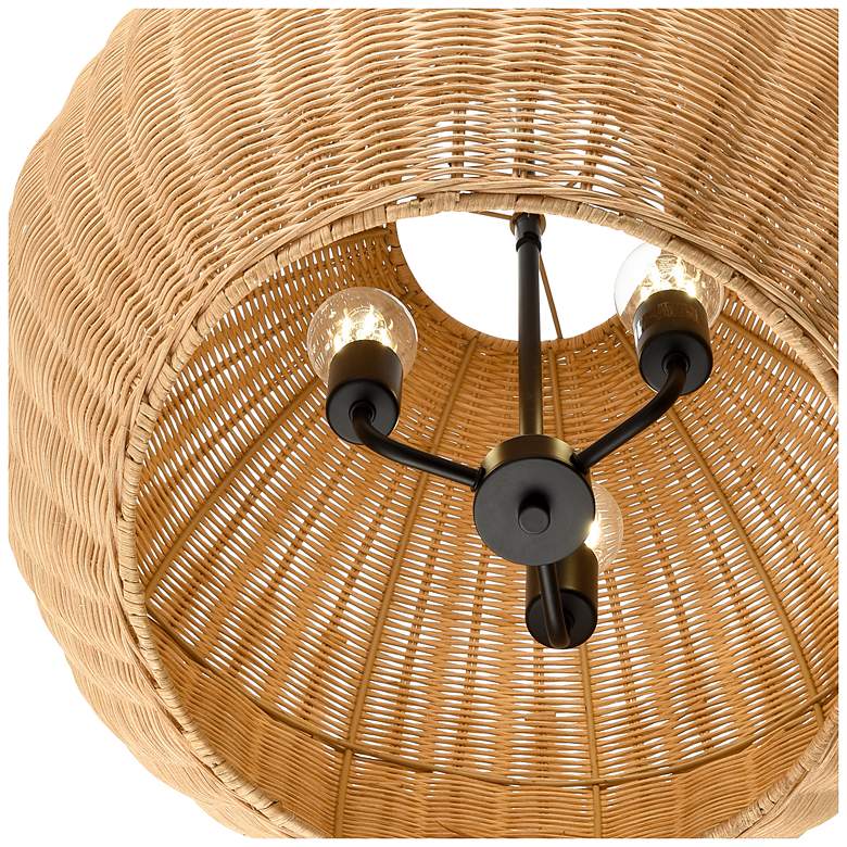 Image 3 Elise 22" Wide 3-Light Pendant in Matte Black more views