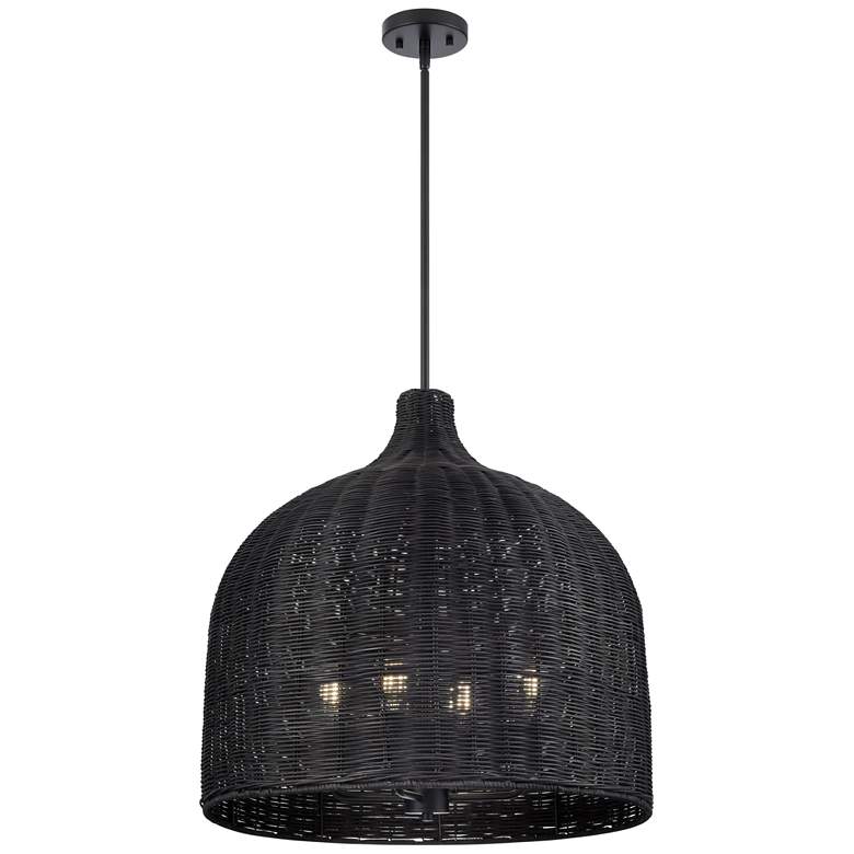Image 1 Elise 24.25" Wide 4-Light Pendant in Matte Black