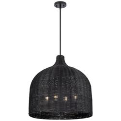 Elise 24.25" Wide 4-Light Pendant in Matte Black