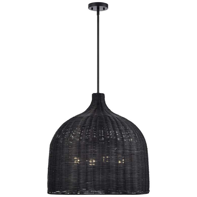 Image 2 Elise 24.25" Wide 4-Light Pendant in Matte Black more views