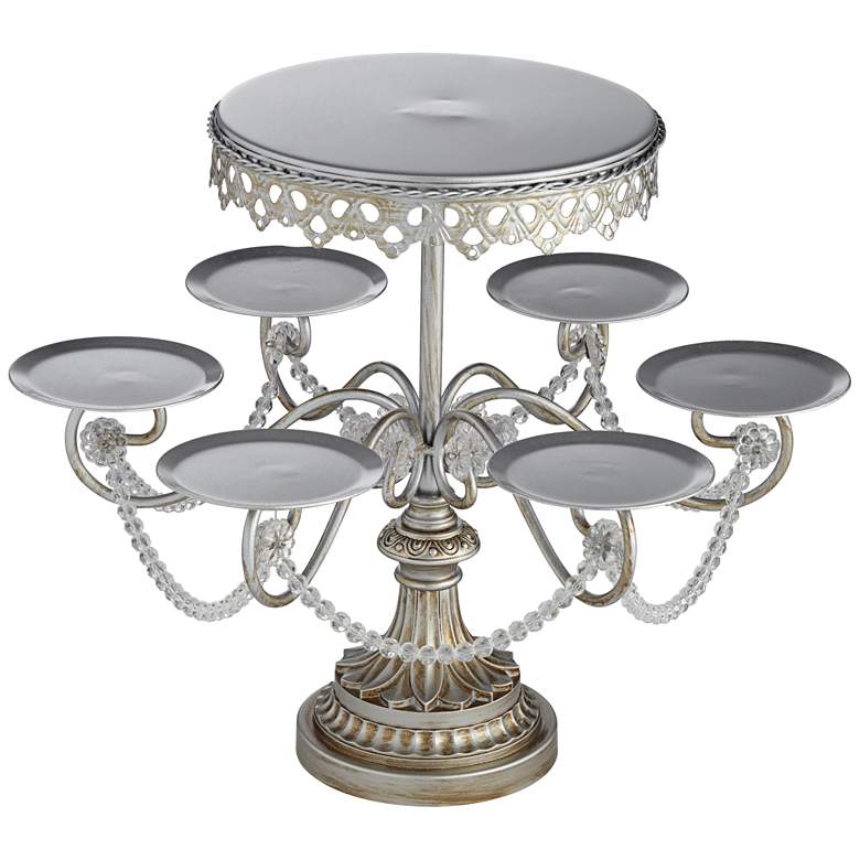 Image 1 Elise Antique Silver 12 inch High Cake and Cupcake Stand