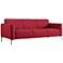 Elise Retro Tufted Red Weave Cushioned 3-Seat Sofa