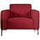 Elise Retro Tufted Red Weave Cushioned Accent Armchair