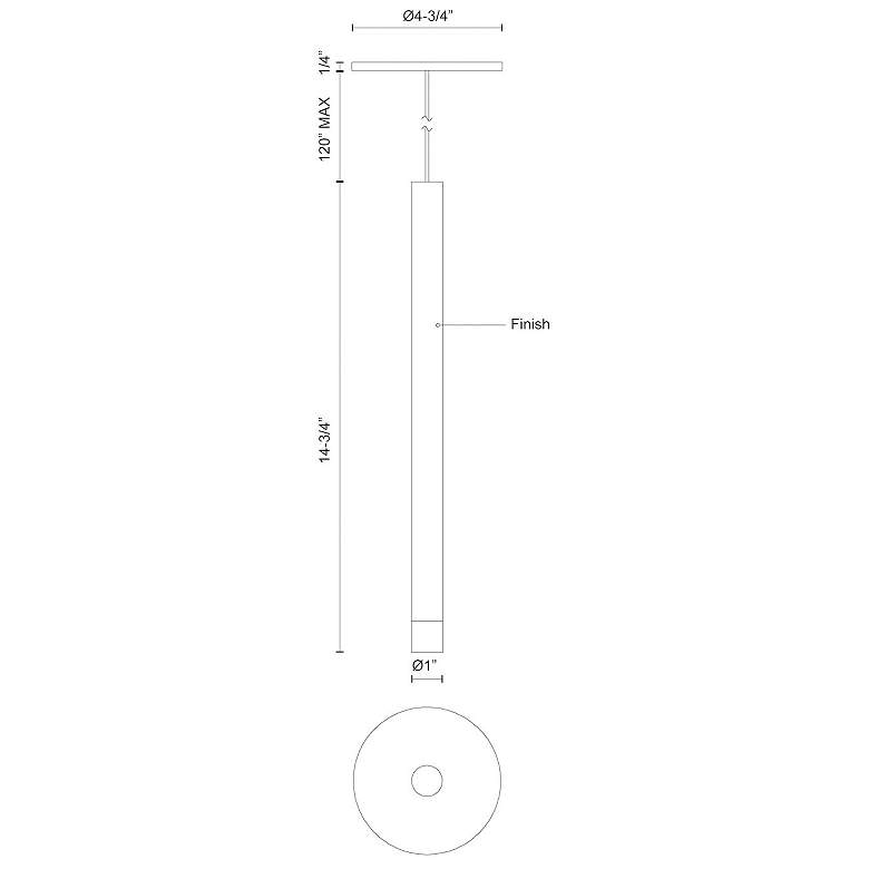 Image 7 Elixir 1" Wide Black Cylinder LED Mini Pendant more views