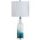 Elixir Turquoise and White Glass Table Lamp