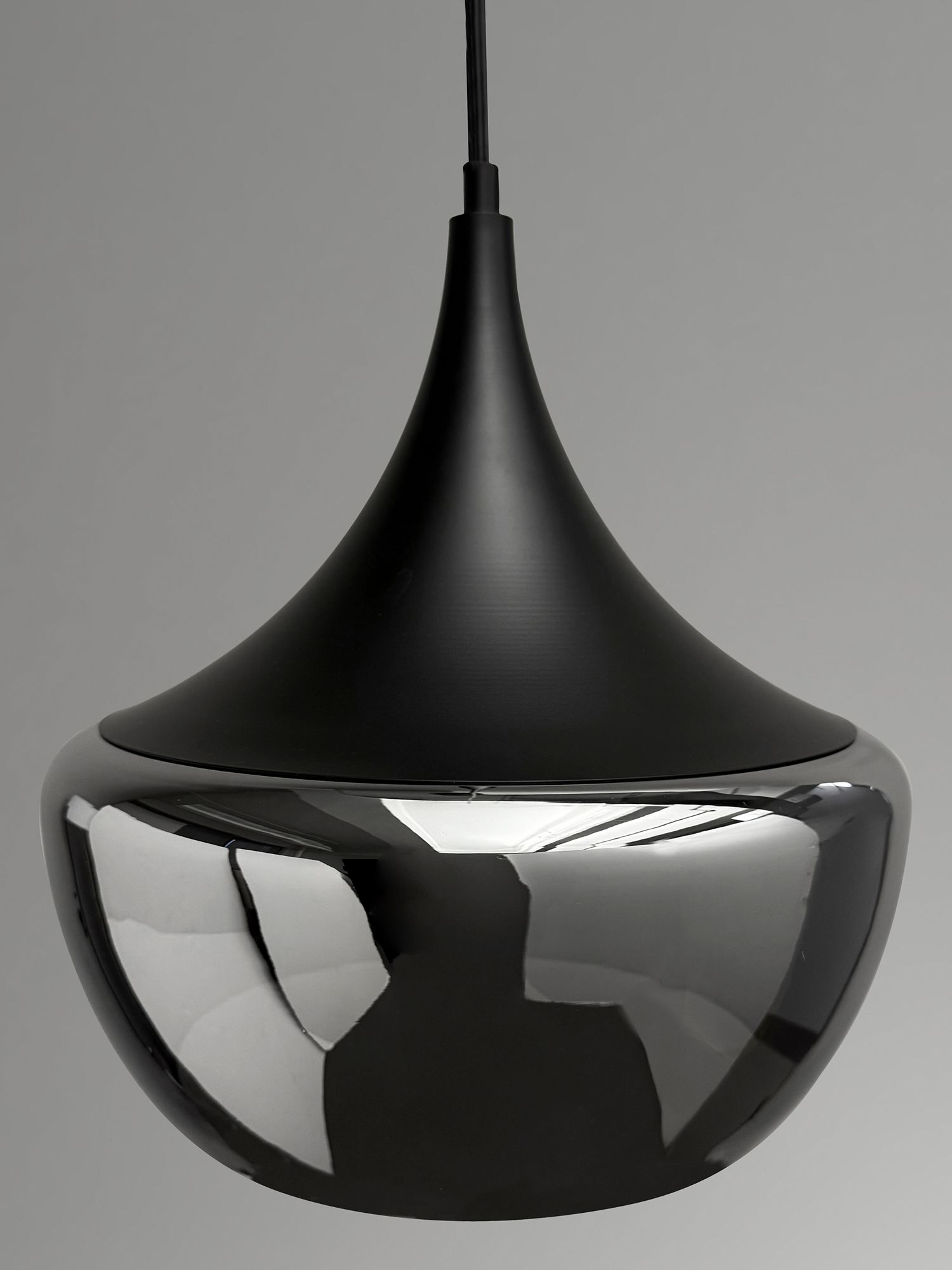 Image 5 Eliza 12" Wide Black Mini Pendant w/ Smoked Mercury Glass more views