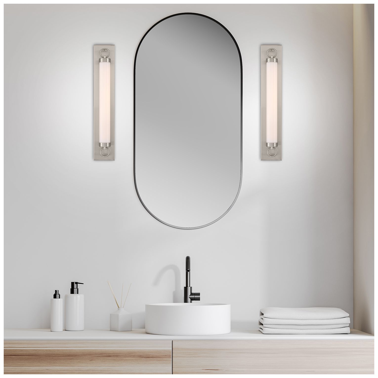 Image 3 Eliza 24" High Brushed Steel LED Wall Sconce more views