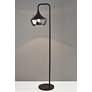 2_Eliza Black Metal Floor Lamp w/ Smoked Mercury Glass Shade more views