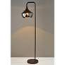 3_Eliza Black Metal Floor Lamp w/ Smoked Mercury Glass Shade more views