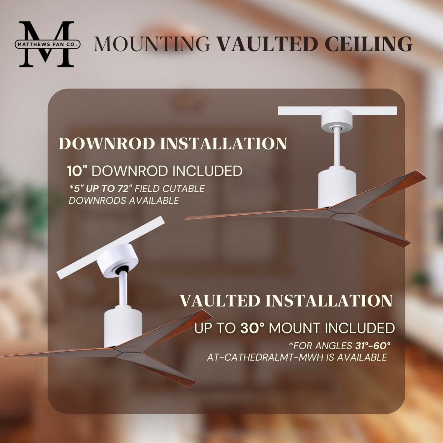 Eliza Ceiling Fan Gloss White Finish Walnut Tone Blades