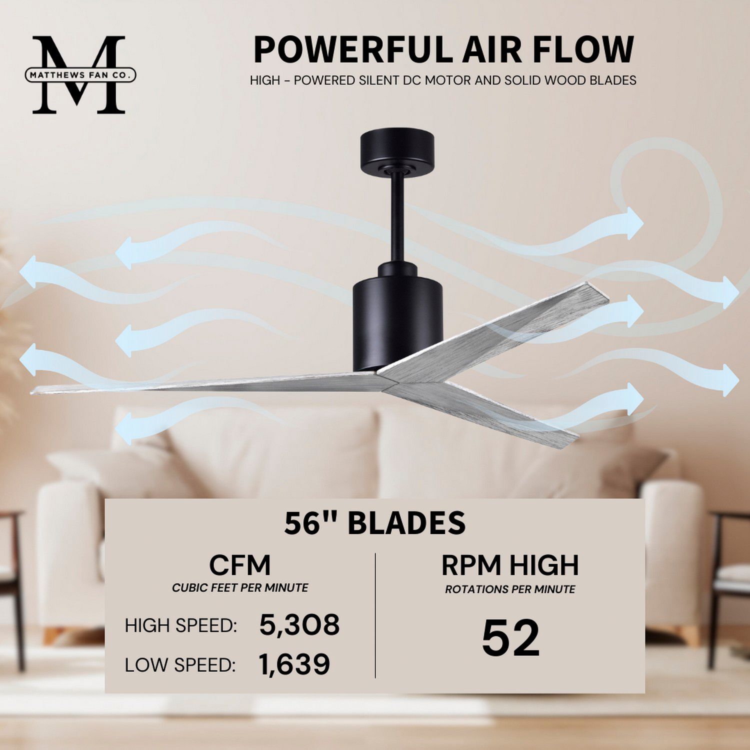 Image 5 Eliza - Ceiling Fan - Matte Black Finish - Barnwood Tone Blades more views