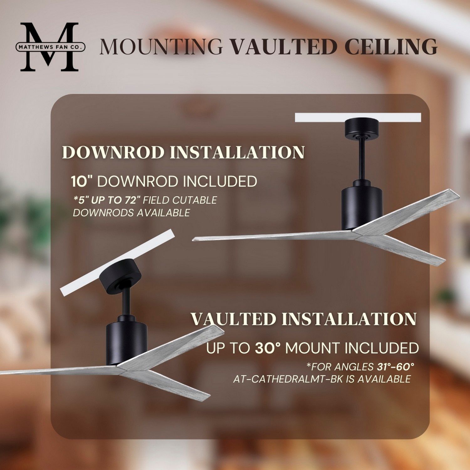 Image 6 Eliza - Ceiling Fan - Matte Black Finish - Barnwood Tone Blades more views