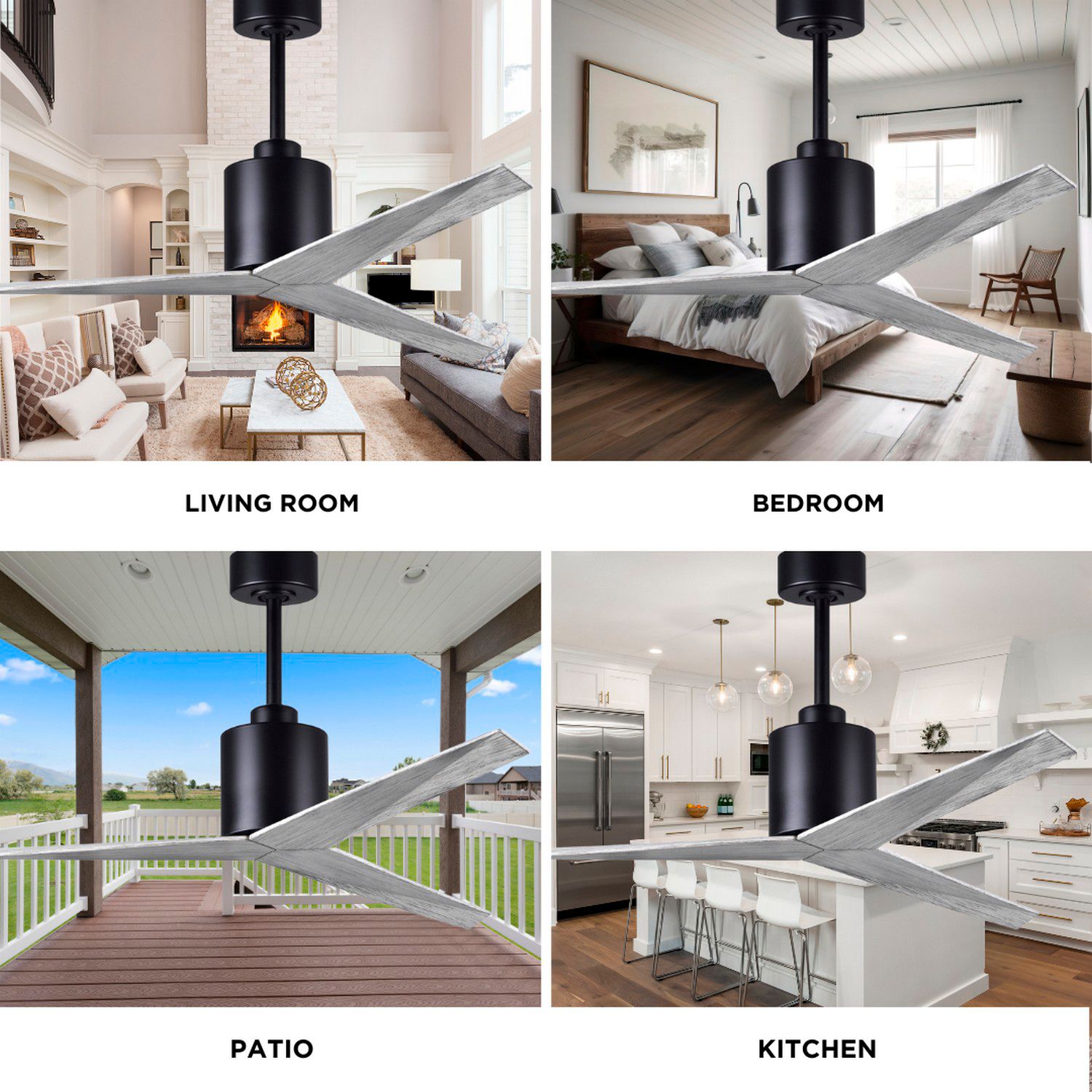 Eliza - Ceiling Fan - Matte Black Finish - Barnwood Tone Blades