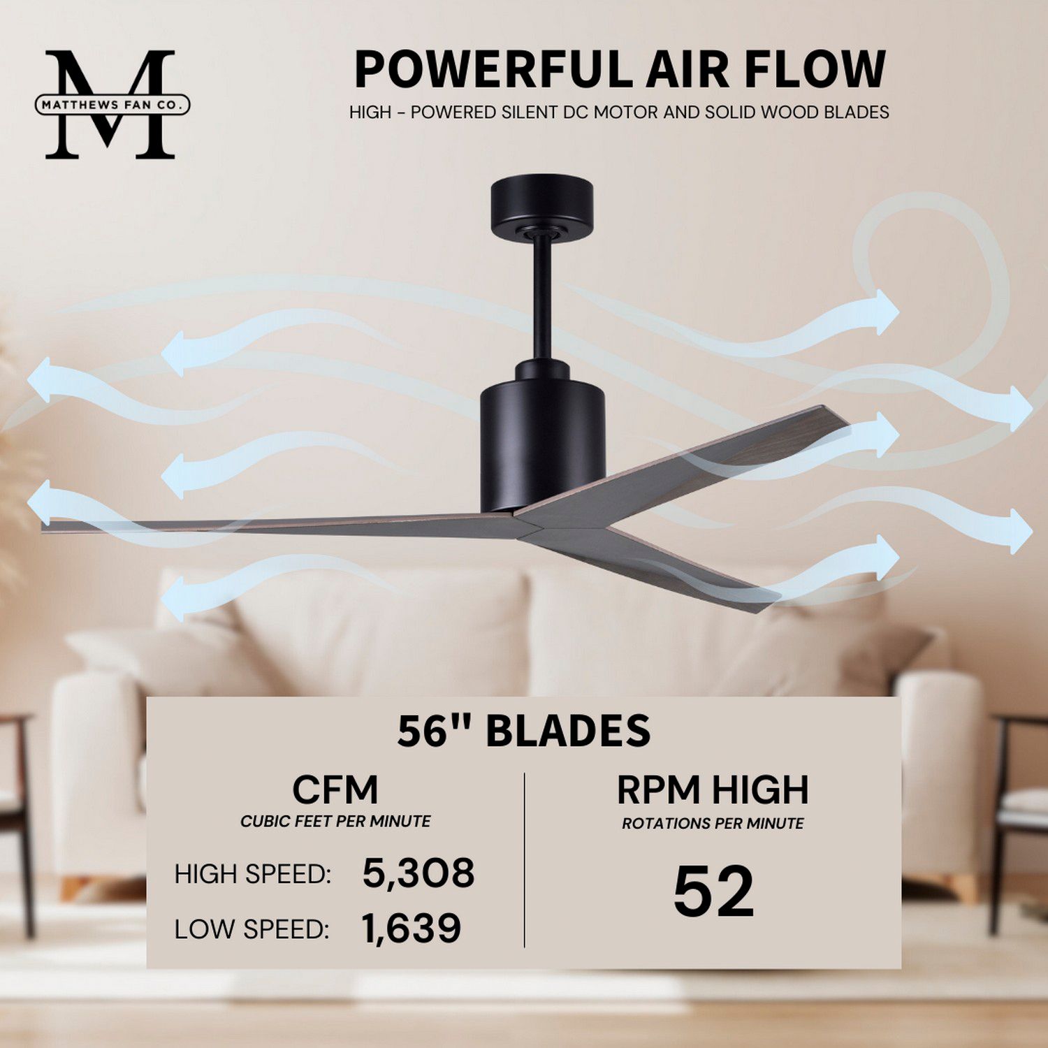 Image 6 Eliza - Ceiling Fan - Matte Black Finish - Old Oak Tone Blades more views