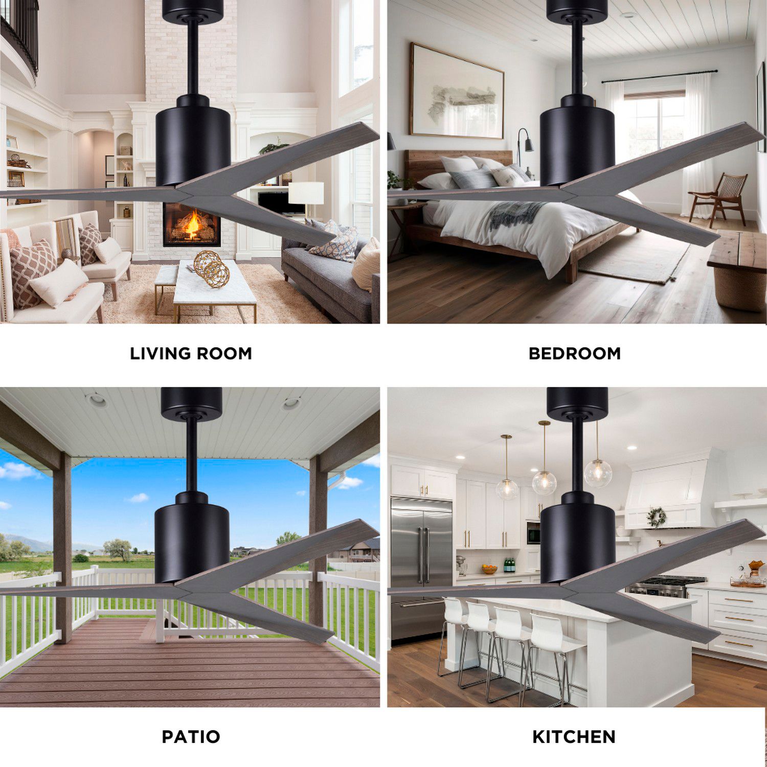 Eliza - Ceiling Fan - Matte Black Finish - Old Oak Tone Blades