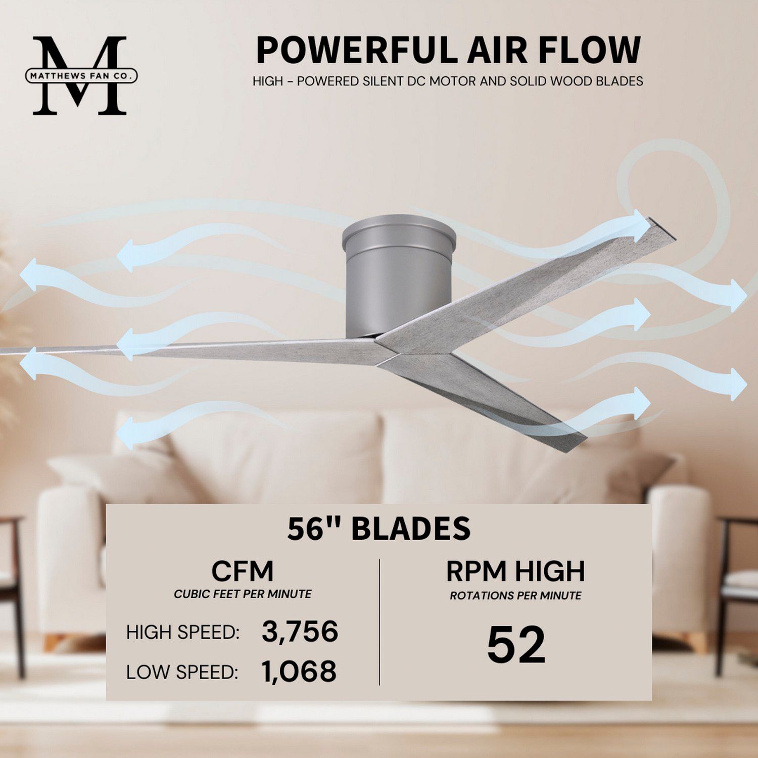 Image 5 Eliza-H - Flush Mount Ceiling Fan - Brus more views