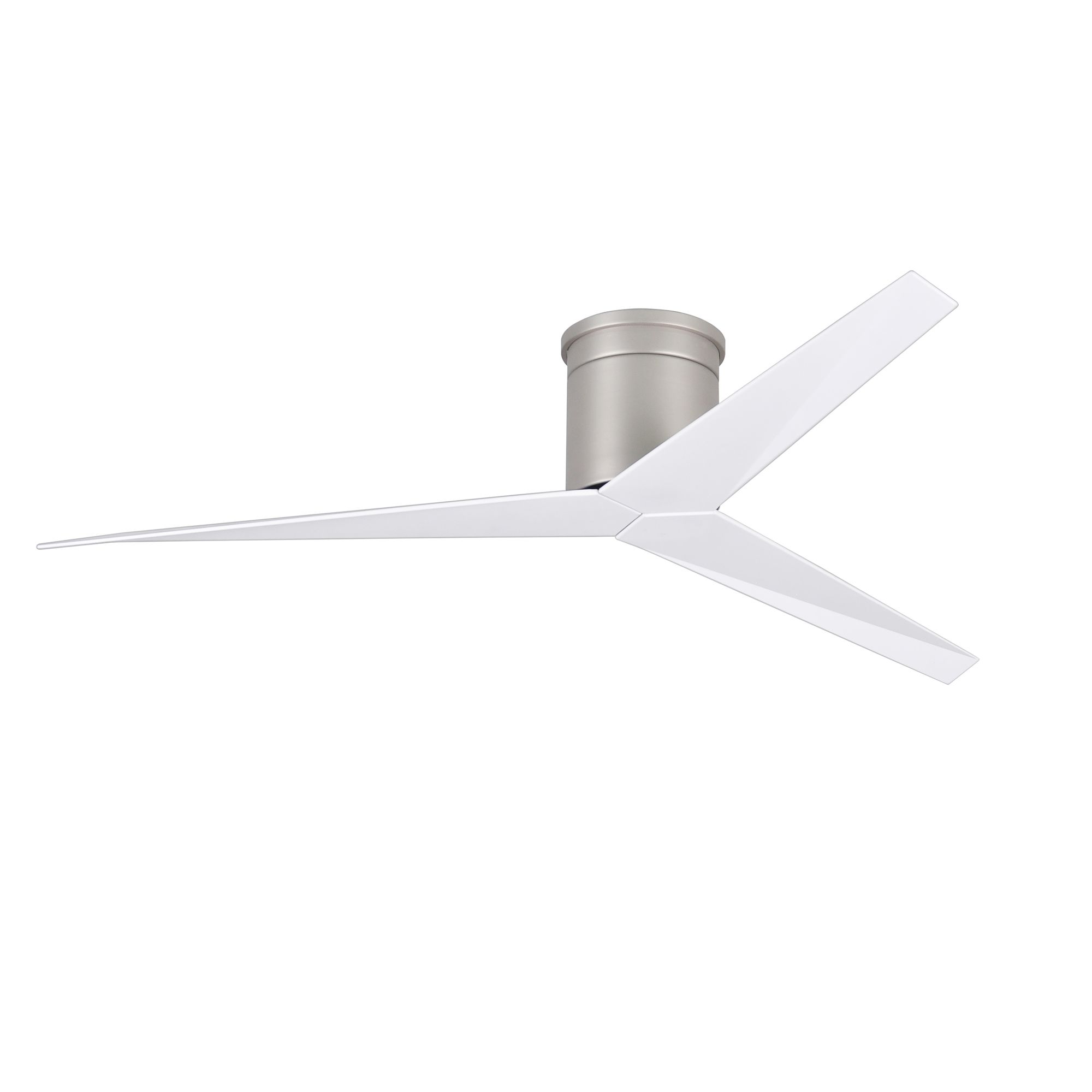 Image 2 Eliza-H Flush Mount Ceiling Fan Brushed Nickel Finish Gloss White Blades more views
